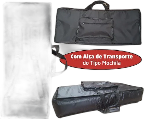Capa Para Teclado 5/8 Master Luxo Nylon Acolchoado Preto