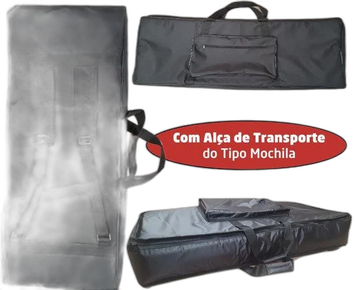Capa Master Luxo Para Teclado Yamaha Motif Xf7 Nylon Preto