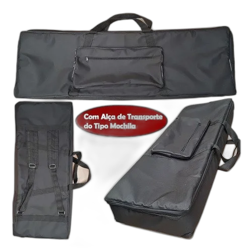 Capa Master Luxo Para Teclado Roland Juno Di Preto C/ Alça