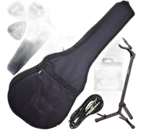 Kit Capa Acolchoada P/ Violão Folk Luxo Com Multi Acessórios