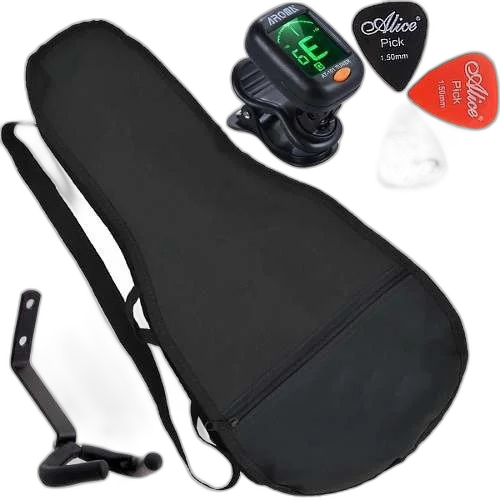 Kit Capa Para Cavaquinho C/ Afinador Palheta Suporte Parede