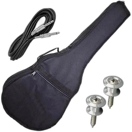 Kit Capa Acolchoado Violão Folk Nylon C/ Roldana + Cabo P10