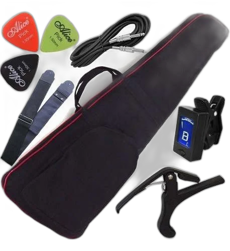 Kit Capa De Contrabaixo Master Luxo Acolchoada C/ Acessórios