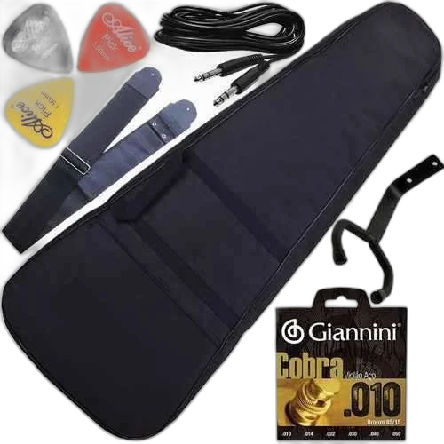 Kit Capa Para Violão Folk Acolchoada Com Multi Acessórios