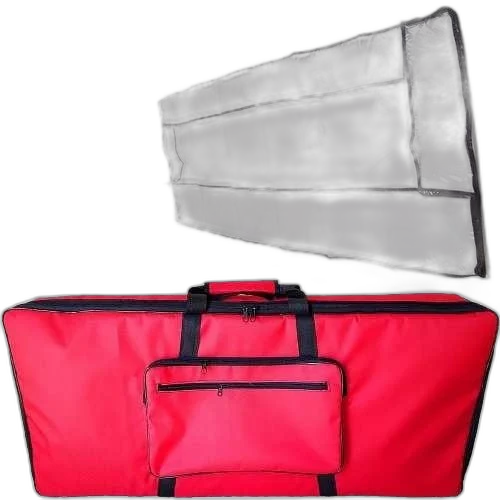 Kit Capa Para Teclado 5/8 Acolchoada Vermelha C/ Acessórios
