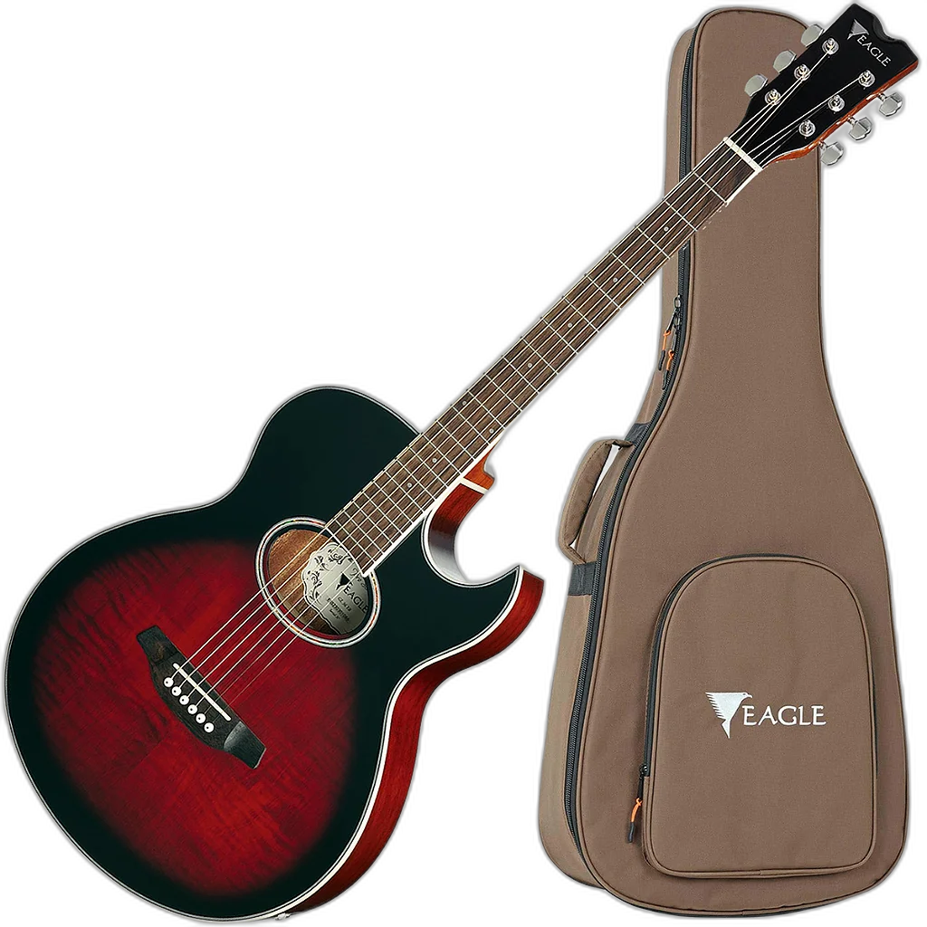 Violão Eagle Eletroacústico Mini Jumbo Aço Gl36 Yellow Burst