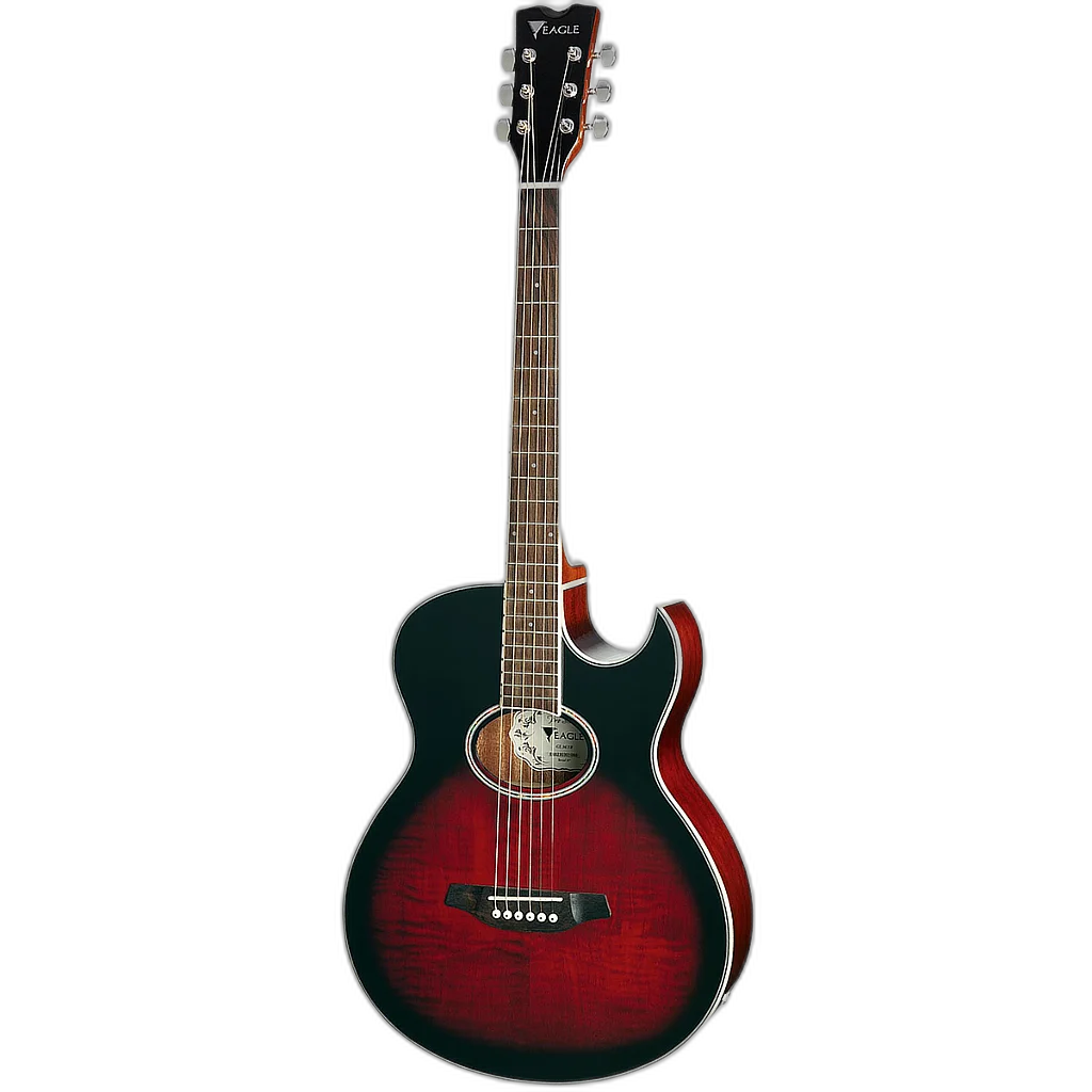 Violão Eagle Eletroacústico Mini Jumbo Aço Gl36 Yellow Burst