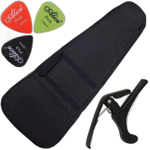 Kit Capa Acolchoada Para Violão Folk C/ Capotraste + Palheta