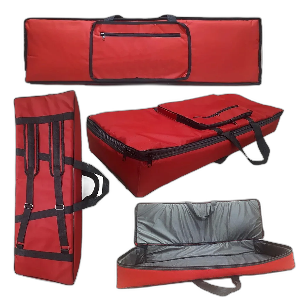 Capa Bag Master Luxo Para Teclado Alesis Qx49 Nylon Vermelho