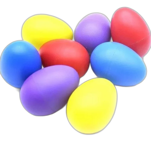 Kit 6 Ovinhos Ganza Shaker Colorido Chocalho Eggs