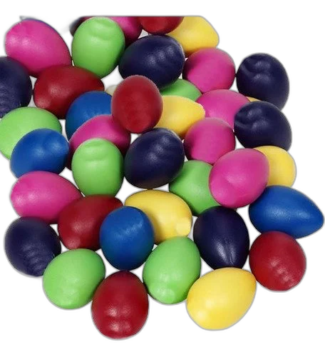 Kit 6 Ovinhos Ganza Shaker Colorido Chocalho Eggs