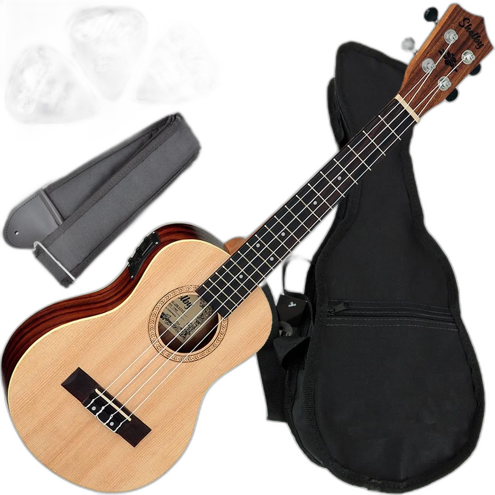 Kit Ukulele Tenor Eletroacústico Eq Ativo Shelby Su25re