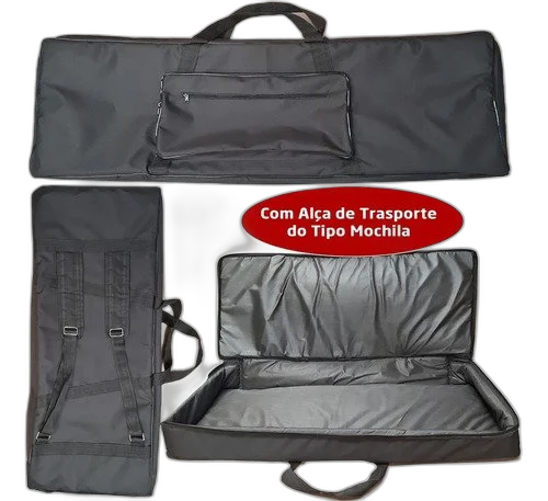 Capa Bag Master Luxo Para Teclado Yamaha Psr-e373 Preto