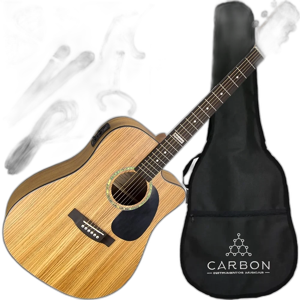 Kit Médio Violão Eletroacústico Folk Aço Giannini Gf1d Zw