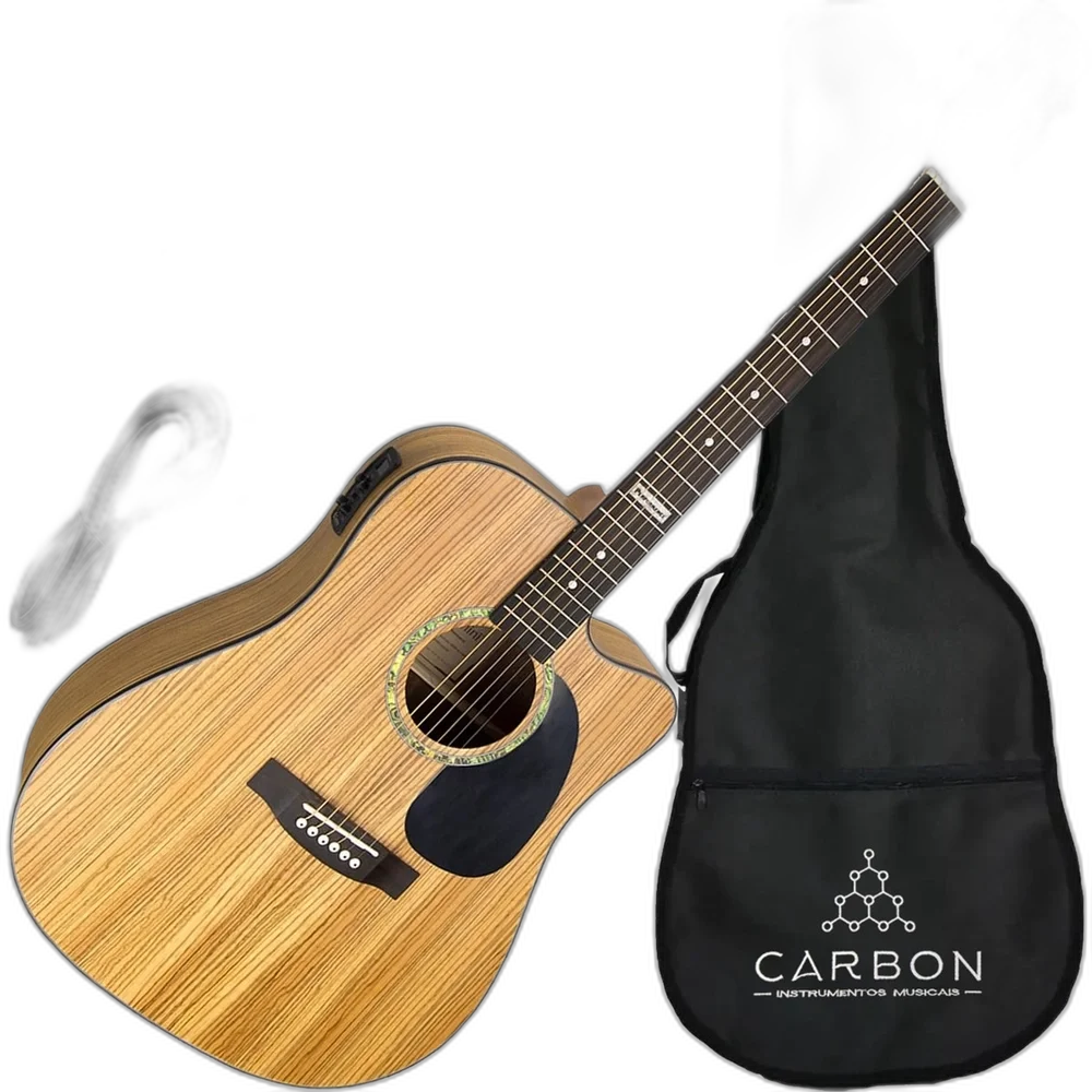 Kit Completo Violão Eletroacústico Folk Giannini Gf1d Zw