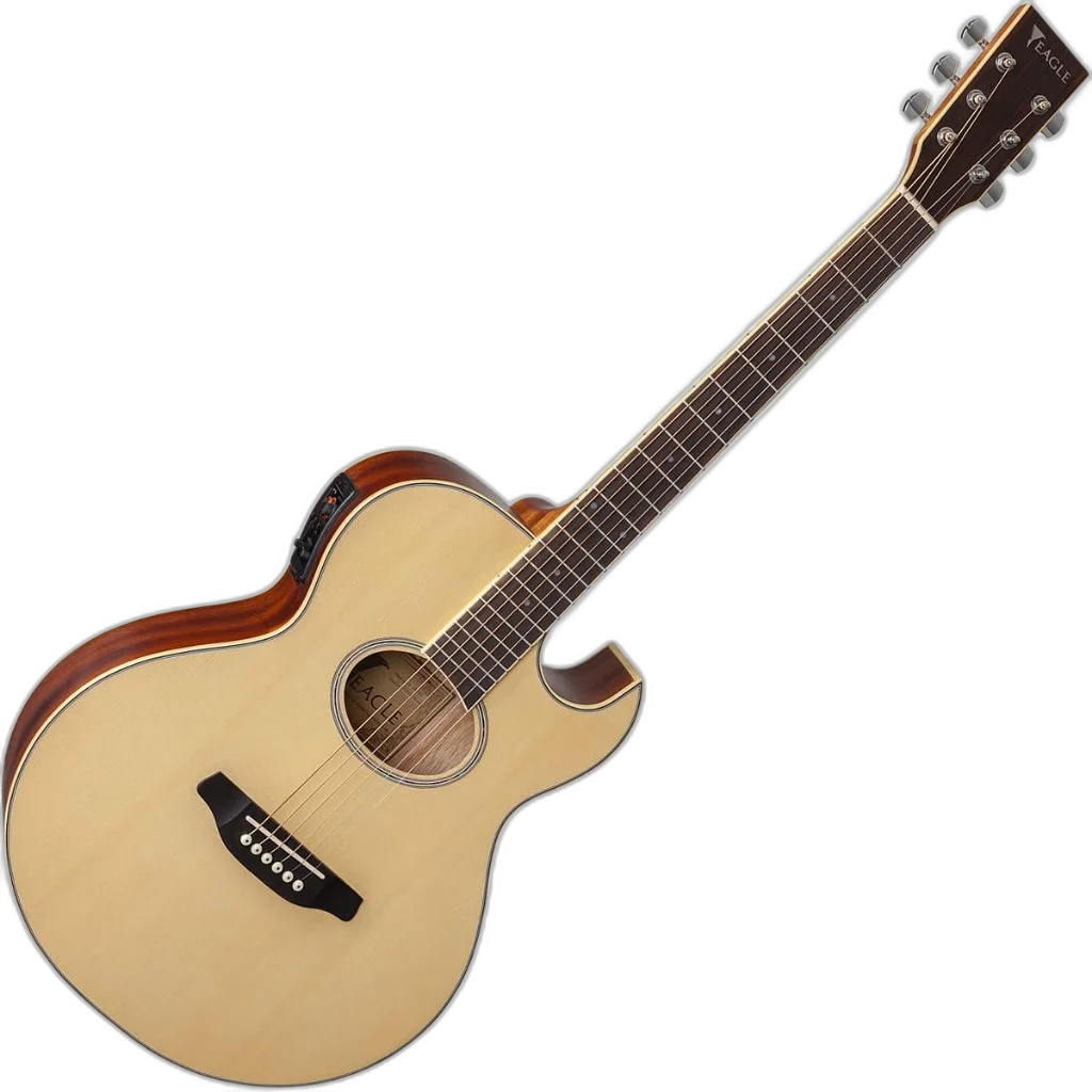 Kit Violão Elétrico Aço  Eagle Gl36 Eq Promix Satin Natural