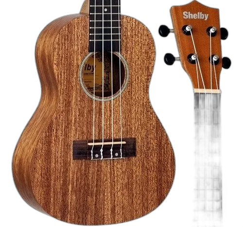 Kit Ukulele Acústico Canhoto Completo Su23m Shelby Envio24h