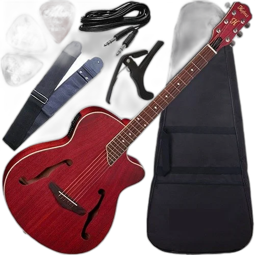 Kit Violão Eletroacústico Aço Completo Afinador Hmf240 Hofma