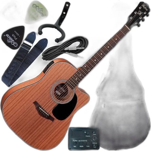 Kit Violão Eletroacústico Folk Hofma Hmf250 Satin Envio 24h