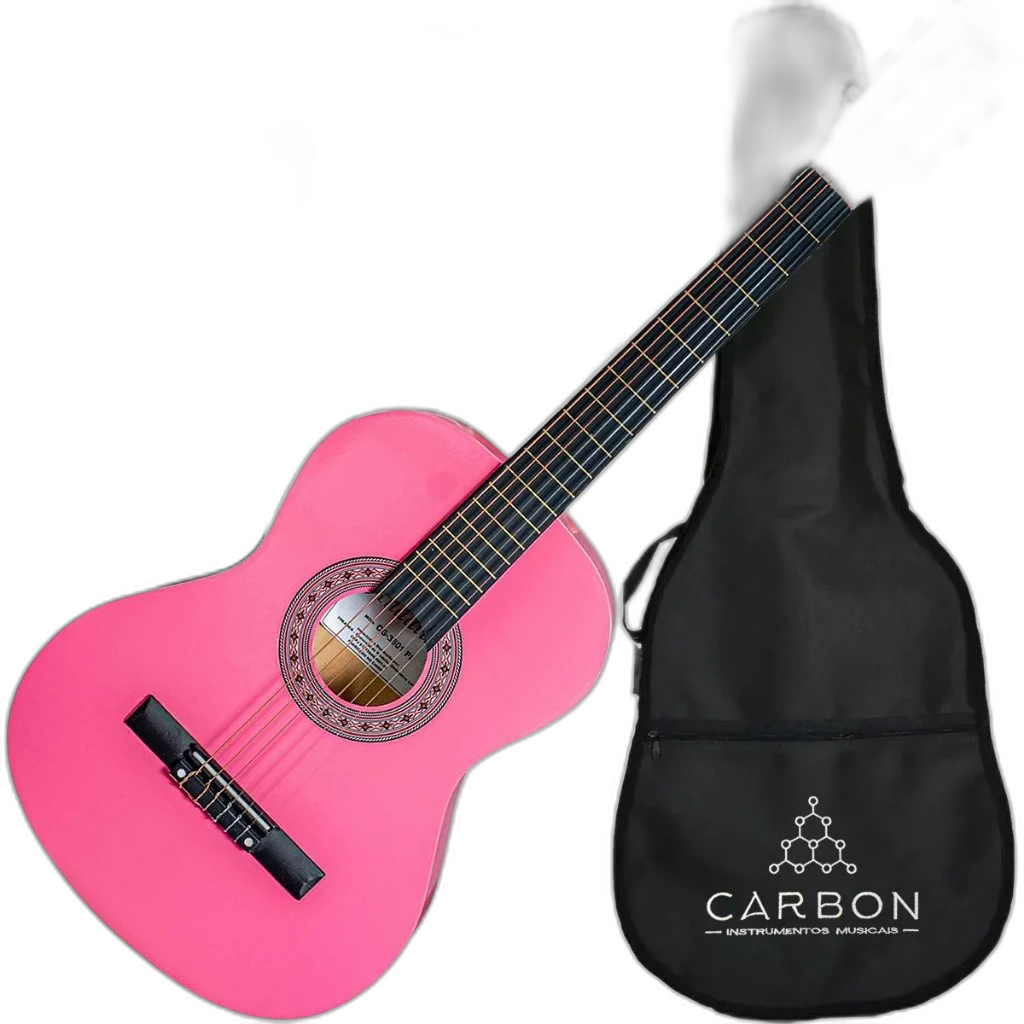 Kit Violão Clássico Elétrico Nylon Cg-3801 Rosa Andaluz Vx07