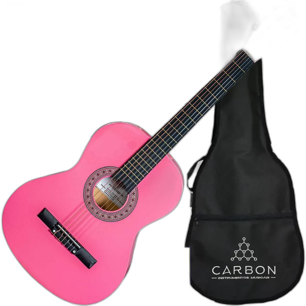 Kit Violão Clássico Elétrico Nylon Cg-3801 Rosa Andaluz Vx09